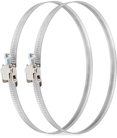neverest® Juego de 2 abrazaderas profesionales de acero inoxidable, 100 mm, con accionamiento por caracol, abrazadera de manguera para secadora, manguera de aire de aluminio, ventilador de extractor