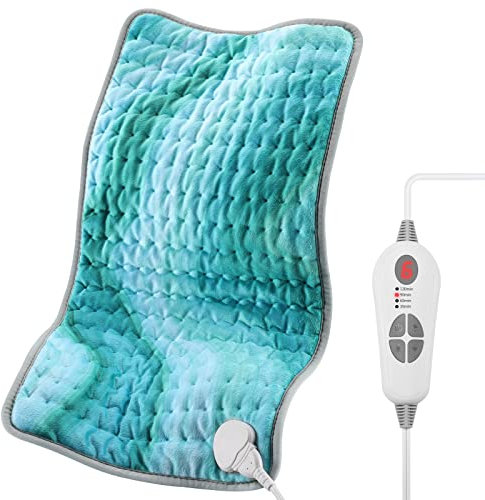 Fabludo [2024 Upgrade] XL Heating Pad for Back/Shoulder/Neck/Knee/Leg Pain, Cramps and Arthritis Relief, 6 Fast Heating Settings, Auto-Off, Machine Washable, Moist Dry Heat Options, 12x24 (Spring)