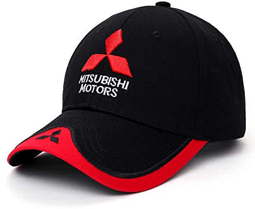 ALIEDA Baseball Cap Herren Snapback Cap für Herren Damen Unisex für Mitsubishi Baseball Caps für Herren Autofans Hüte,Black