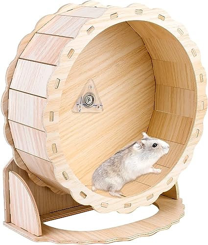 LATRAT 23cm Holz Laufrad Hamster Leise Hamster Spielzeug Hamsterlaufrad, Hamster Kleintier-Übungsrad Holzübungsrad Haustiere Holzübungsrad Hamsterlaufrad Übungsrad für Hamster
