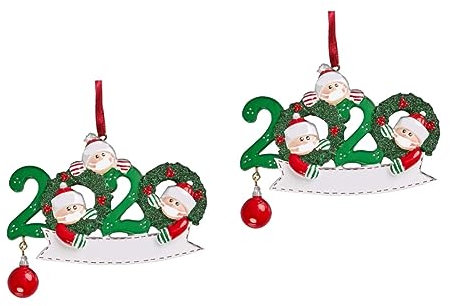 Garneck 2 Stück Segensanhänger Bling- Schmuck Für Paare Miniatur-Dekoration Toilettenpapier-Ornament 2020 Für Gesundheitshelfer 2020 Datierte Weihnachtsfigur