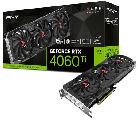 PNY GeForce RTX™ 4060 Ti 16GB XLR8 Gaming Verto Overclocked Triple Fan Graphics Card DLSS 3