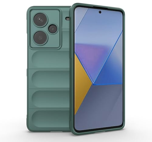 ESTH® Funda Silicona Líquida para Xiaomi Redmi Note 13 Pro Plus con Protección Antigérmenes, Carcasa Antichoque de Grado Militar con Revestimiento de Microfibra Suave, Verde