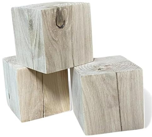 Mini Block Set aus massiver Eiche 8x8x8cm, kleine Dekosteine, Schmuckstücke, Mini Holzschmuck, Eichenwürfel (16)
