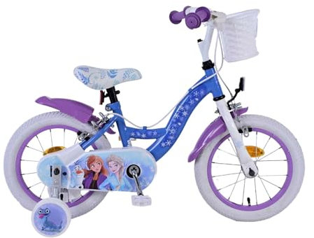 Disney Frozen 2 14-Zoll-Kinderfahrrad Blau/Lila - Sicherheit, Spaß und Stil in einem!