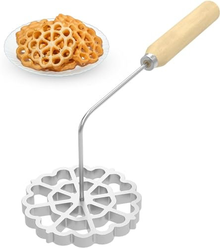 Bunuelos Moule à gâteau avec poignée, entonnoir, kit de tampon de cuisine, rosace amovible, moule à biscuits Bunuelos pour cuisine, pâtisserie, cuisine, 12 cm