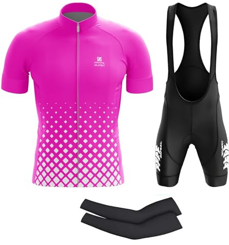 Vêtements Cyclisme Pro Homme Tenue Cycliste Manche Courte, Été Jerseys VTT et Cuissard à Bretelle avec 9D Gel Coussin Vêtement Cycliste et Combinaison de Vélo