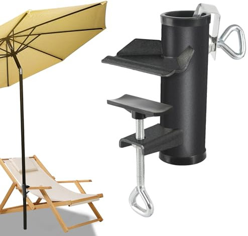 Soporte Para Sombrilla Para Terraza, Base Sombrilla Metálica De Alta Resistencia, Soporte De Sombrilla Para Balcón Terraza O Mesa, Soporte Universal Para Sombrilla De Playa Patio Barandilla Ajustable