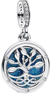 Feitery Zweifarbiger Schlüssel zum Glück Familie Charms Herz Anhänger Kompatibilität für Pandora Armband Geschenke zum Muttertag