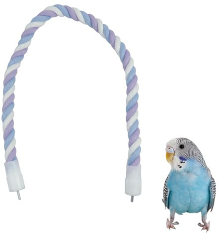 QEDBOJE Parrot Climbing Rope Vogel Seil Spirale Sitzstange für Papagei/Wellensittich/Nymphensittiche/Sittiche (65cm)