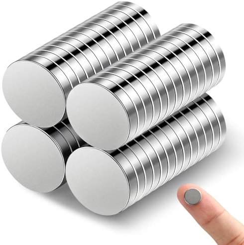 GlasFlength Neodym Magnete Extra Stark 10x2mm, 52 Stück Mini N35 Magnet für Pinnwand Rund Kleine Magneten für Magnettafel Magnete Starker Halt für Whiteboard Kühlschrank Büro Basteln Fotos (Silber)