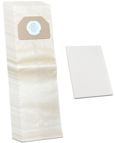 PakTrade 10 Premium Sacchetti per aspirapolvere compatibili con Bosch BMS2000 BMS2099, BMS2000-BMS2099, Wet & Dry PAS 11-21 - 10 Pezzi, in Carta, con 1 microfiltro, Accessori, ricambi
