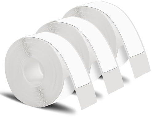 3 Rollen Etikettenhersteller-Band 12 x 40 MM (0.47x 1.57) Weiße Selbstklebende Thermo-Etikettenband Sticker Thermopapier Büro Schulbedarf Haushaltsaufbewahrung Etiketten für Phomemo D30