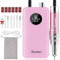 Enniewi Ponceuse pour Ongles Électrique Professionnelle 35000 Tours - Portable Rechargeable pour Acrylique/Gel, Machine Manucure/Pédicure Puissante et Silencieuse - Pour Salon/Maison (Rose Féminin)