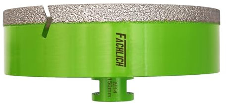 FACHLICH Punta diamantata per piastrelle M14, 150 mm, corona diamantata, sega a tazza, filettatura per piastrelle in porcellana, ceramica, granito, marmo, foratura a secco