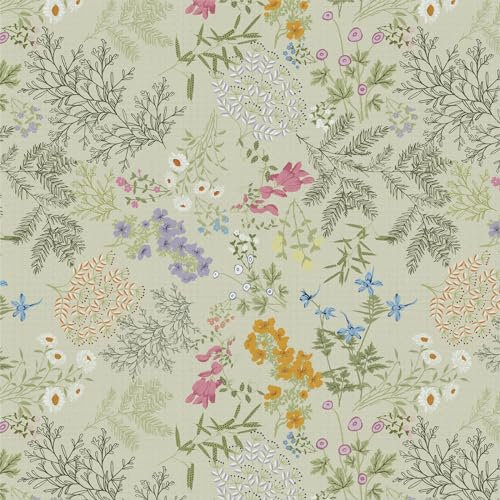 Timeet Self Adhesive Wallpaper Beige Botanical Sticky Back Plastic 41x1000cm Peel and Stick Wallpaper Leaves Contact Paper Smooth Surface Waterproof Vinyl Film for Kitchen, Living Room, Furniture