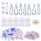 NICENEEDED 491 Pcs Phone Chain Beaded Making kit, Cell Phone Charms Lanyard Wrist Strap Set with Matte, Frosted Beads Burst Flower Heart Round Beads for Women DIY Bracelet Keychain