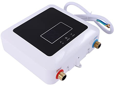 Hydraulischer Mini-Durchlauferhitzer 7.5 kW Steckerfertiges Untertischgerät Druckfest anschließbar,5 Leistungsstufe Einstellbare, Per Fernbedienung steuerbar