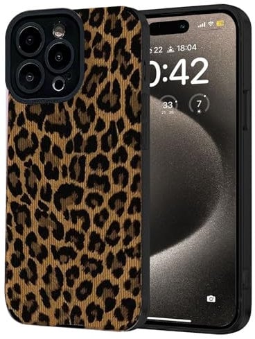 Compatible with iPhone 16 Pro Max Case, Soft Silicone Cute Leopard Print Phone Case, Bumper & Shockproof Women Girls Phone Protective Case for iPhone 16 Pro Max