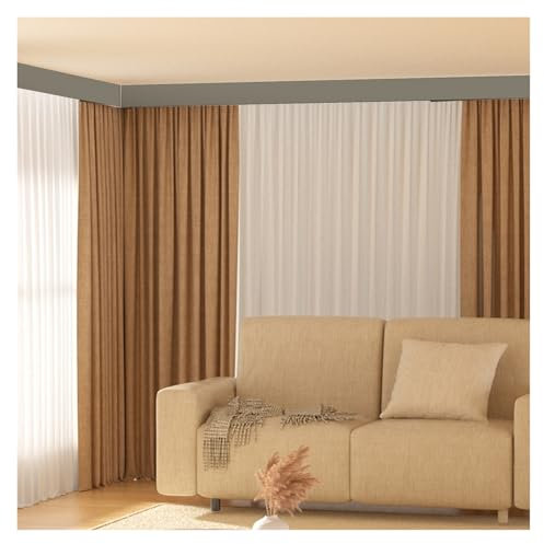 vorhangschiene/ gardinen schiene Vorhangschienen-Box Gold Mit Lichtstreifenschlitz, Verdunkelung Vorhangblende & Vorhangstange Track Box Für Bad/Schlafzimmer, Kommerziell/ Haus Vorhangpaneel Pelmet(Wa
