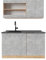Vicco Single küche R-Line, Küchenzeile Single, Beton/Goldkraft Eiche, 140 cm, AP Anthrazit