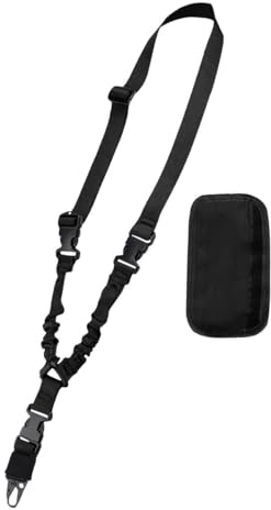 HOUSON Single-Point Gun Strap, Tactical QD Gun Sling, Adjustable Length for Rifle Belts, Gun, Airsoft, Military Sling, Hunting, SLG 07-Bk