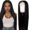 Weeybay Echthaar Perücke Straight Human Hair Wig Glueless Wear and Go 4X1 Lace Closure PerüCken Damen Natural Black Color with Baby Hair Bleached Knot for Woman 24 Zoll