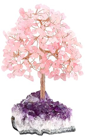 RelaxNest Amethyst Crystal Tree, Handmade Gemstone Tree of Life, 16cm Purple Feng Shui Money Tree, Desk & Shelf Decor for Home Office, Unique Birthday Gift for Women