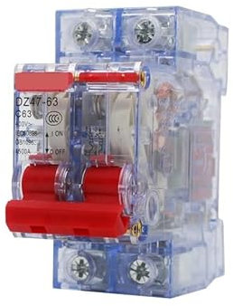 Magnetotermico,Interruttore Magnetotermico Interruttore automatico for uso domestico trasparente, interruttore automatico 2P trifase, DZ47, apertura aria 63A, protezione da cortocircuito(1P,16A)