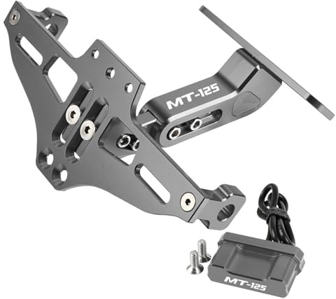 WSOPP Motorrad Kennzeichenhalter für Yamaha YZF R125 2014-2023 MT125 MT 125 2008-2024 2023 2022 Kotflügel Eliminator Kennzeichenhalterung Rücklichthalterung Nummernschildhalter Halter Rahmen