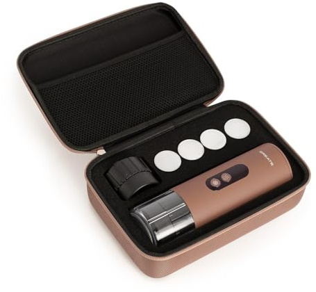 CREATE / THERA MOVE/Cafetera express portátil con funda de transporte para cápsulas y café molido moca/Preparación en frío y en caliente, 15 bar, capacidad de 80ml, 150W