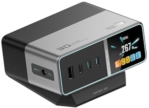 CUKTECH 30 Ultra 300W Ladestation 5-Port GaN USB C Ladegerät, 1,83 LCD Display Ultra-schnelle Desktop Ladestation kompatibel mit Laptop, MacBook, Dell, Chromebook, iPad, iPhone 17/16/15,Galaxy & mehr