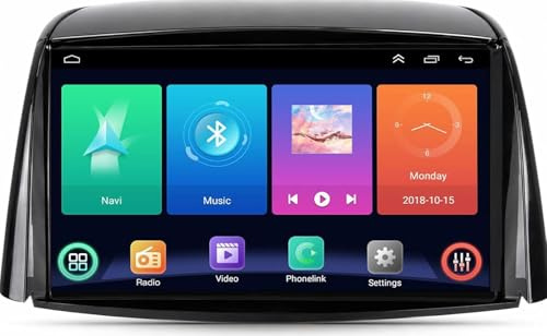 Radio para Coche Android 15 para Renault Koleos 2008-2016 Pantalla táctil 2K de 9,5 Pulgadas CarPlay Android Auto Bluetooth 5.0 WiFi GPS Navegación para Coche y cámara(M100CP)