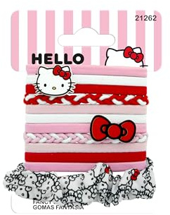 HELLO KITTY - Set di 12 elastici per capelli, prodotto ufficiale Sanrio