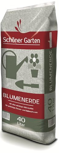 Kleeschulte Schöner Garten Blumenerde – Gebrauchsfertige Universalerde für Zimmer-, Balkon- & Gartenpflanzen | Mit Nährstoffen versorgt | Fürs Eintopfen & Umtopfen (1x 40 Liter)