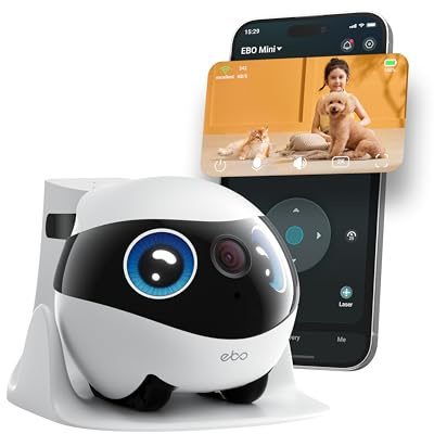 EBO Mini FamilyBot Home Robot with 2K Pet Camera Robot for Family & Pets | A compact mobile robot that helps you check on family and pets, interact remotely and stay connected throughout your home.