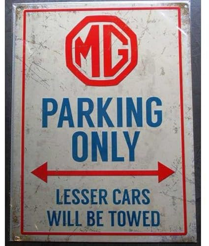 hotrodspirit - plaque mg parking only deco garage auto anglaise bar loft