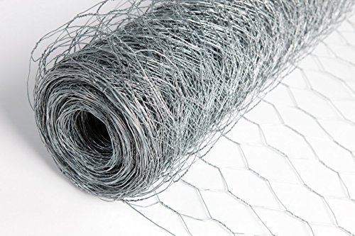 Garden Mile 5m Chicken Wire Mesh Roll - Chicken Wire for Pet Rabbit Chicken Fencing Hexagonal Wire Mesh Fencing, Galvanized Anti Rust Wire Poultry Netting 5m x 0.9m