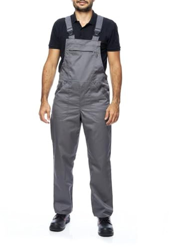 ProWear Arbeitslatzhose Herren Arbeitshose Latzhose, Grau, Gr.- S