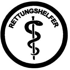 KB 2 Rettungsdienst Feuerwehr Helmaufkleber Aufkleber Äskulapstab RETTUNGSHELFER Schwarz Unisex-Erwachsene Helm