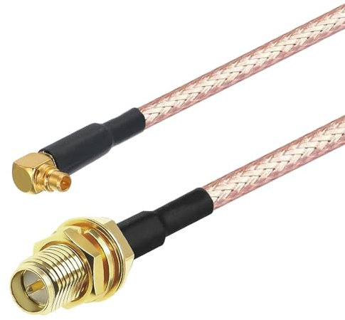 Oiyagai 2-pcs RG316 Draht Jumper SMA Frau mit Pin zu MMCX männlichen rechten Winkel mit Verbindungslinie RF Koaxial Koaxial Koaxial Kabel Antenne Verlängerungskabel Adapter Jumper (30cm/11.8)