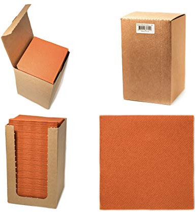 Alvotex CHIC Airlaid 100 Coctailservietten, 1/4 Falten Stoffähnlich, Hochwertige Einwegserviette, Terracotta, 20x20 cm,