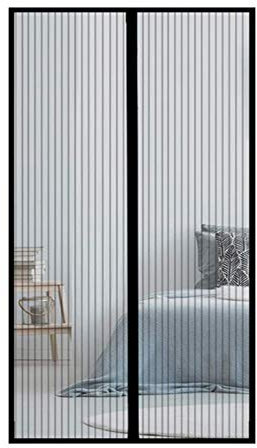 GUOGAI Zanzariera Finestra Magnetica 150x220cm(59x87inch) Zanzariere a Rullo Chiusura Automatica Magnetica Anti-Zanzare per Porta Ingresso del Balcone, Nero