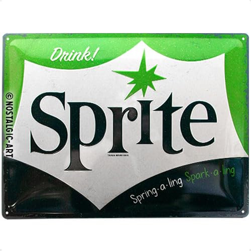 Nostalgic-Art Sprite – Logo – Special Edition – Geschenk-Idee als Bar-Zubehör Kitchen, Plastic, Diseño Vintage, 30 x 40 cm