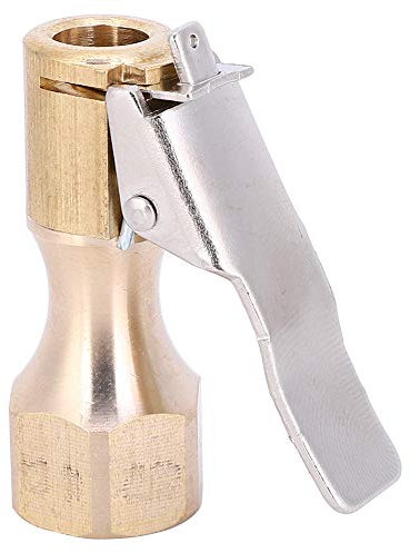 2 uds., Boquilla de bomba rosca interna de 1/4 pulgadas, mandriles de aire, portabrocas de neumático de bloqueo recto de flujo abierto con clip para accesorios compresor de calibre de inflador(1/4)