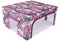 Periea ‘Beau’ Folding Collapsible Stackable Fabric Home Storage Boxes with Steel Frames (Pink Floral, Medium)