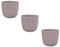 Engelland - 3 x Blumentopf mit Drainagesystem, Flieder/Violett, Rillenoptik, Pflanz-Topf, Kübel, modern, widerstandsfähig, rund, wetterfest, Kunststoff, Ø 18 cm, 3 Liter