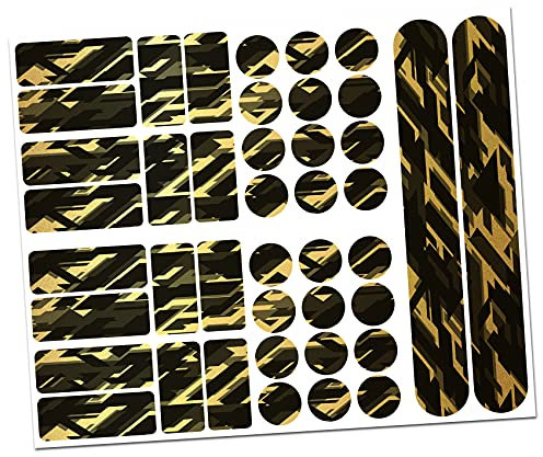 Finest Folia 34 Teiliges Fahrrad Rahmen Schutzfolie Folie Aufkleber Schutz MTB BMX Kette Lackschutzfolie R159 R160 (17 Future Gold Metallic)
