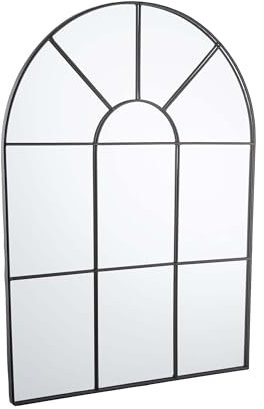 BUTLERS Fensterspiegel - Spiegel in Fensteroptik (50x70 cm) - Halbrunder Wandspiegel mit Rahmen im Vintage-Stil