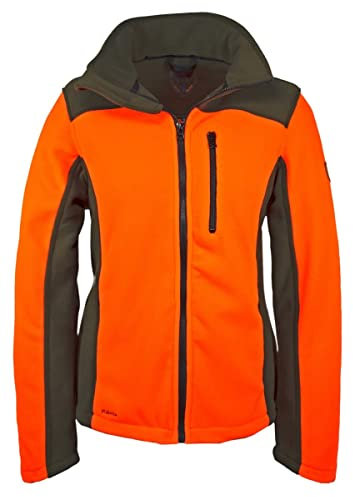 Hubertus Damen Fleece Jagdjacke 2-Farbig Oliv Orange (3XL)